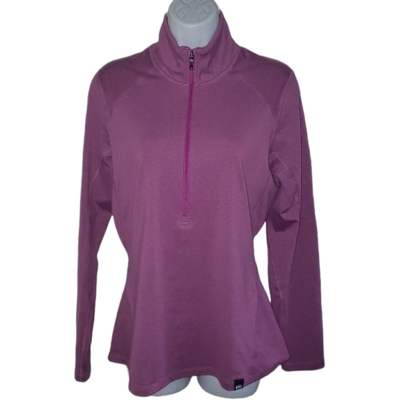 REI Outdoor Hiking Walking Preppy Co-op Quarter-Zip Span Shirt  - Women's - Picture 2 of 7